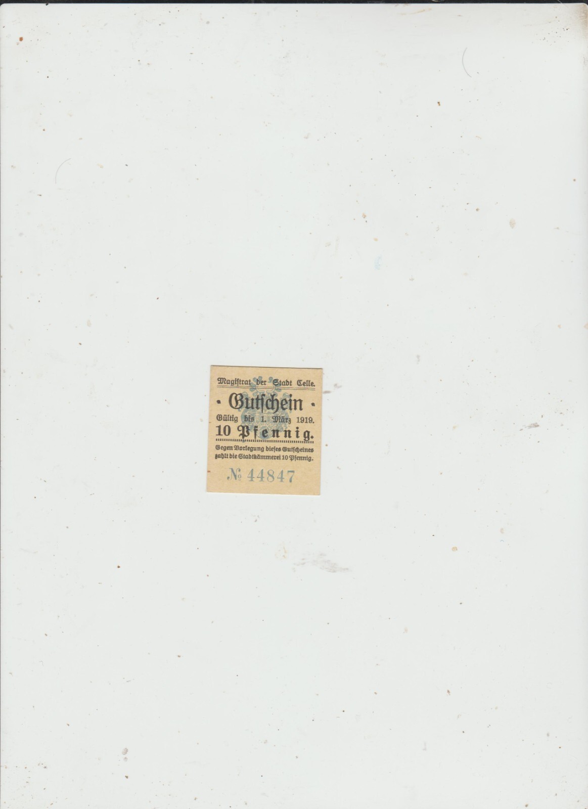 CELLE  10pfg   1919