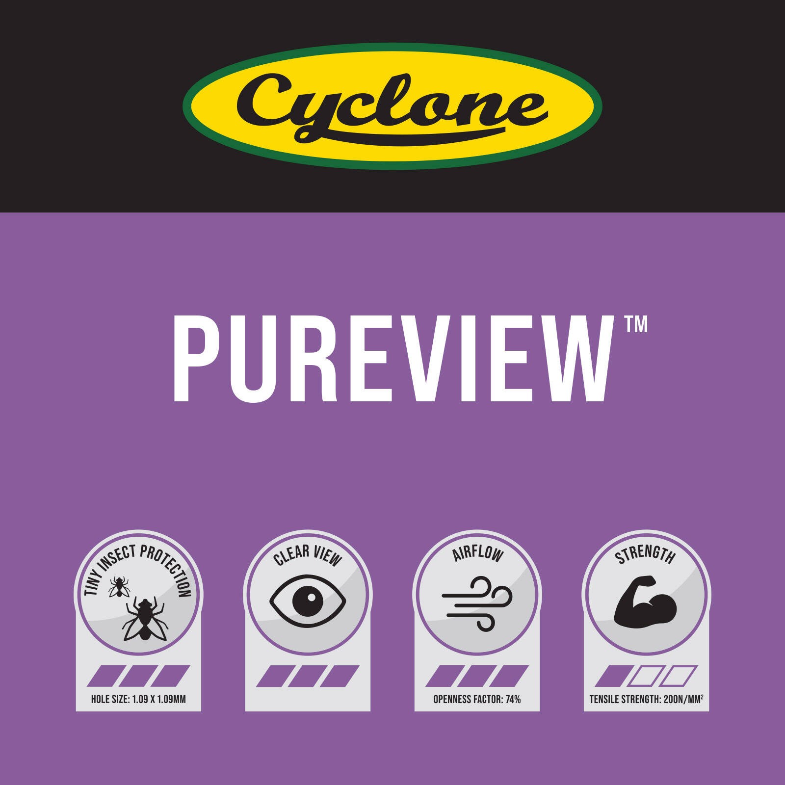 Cyclone 1220mm x 6m Pureview Flyscreen