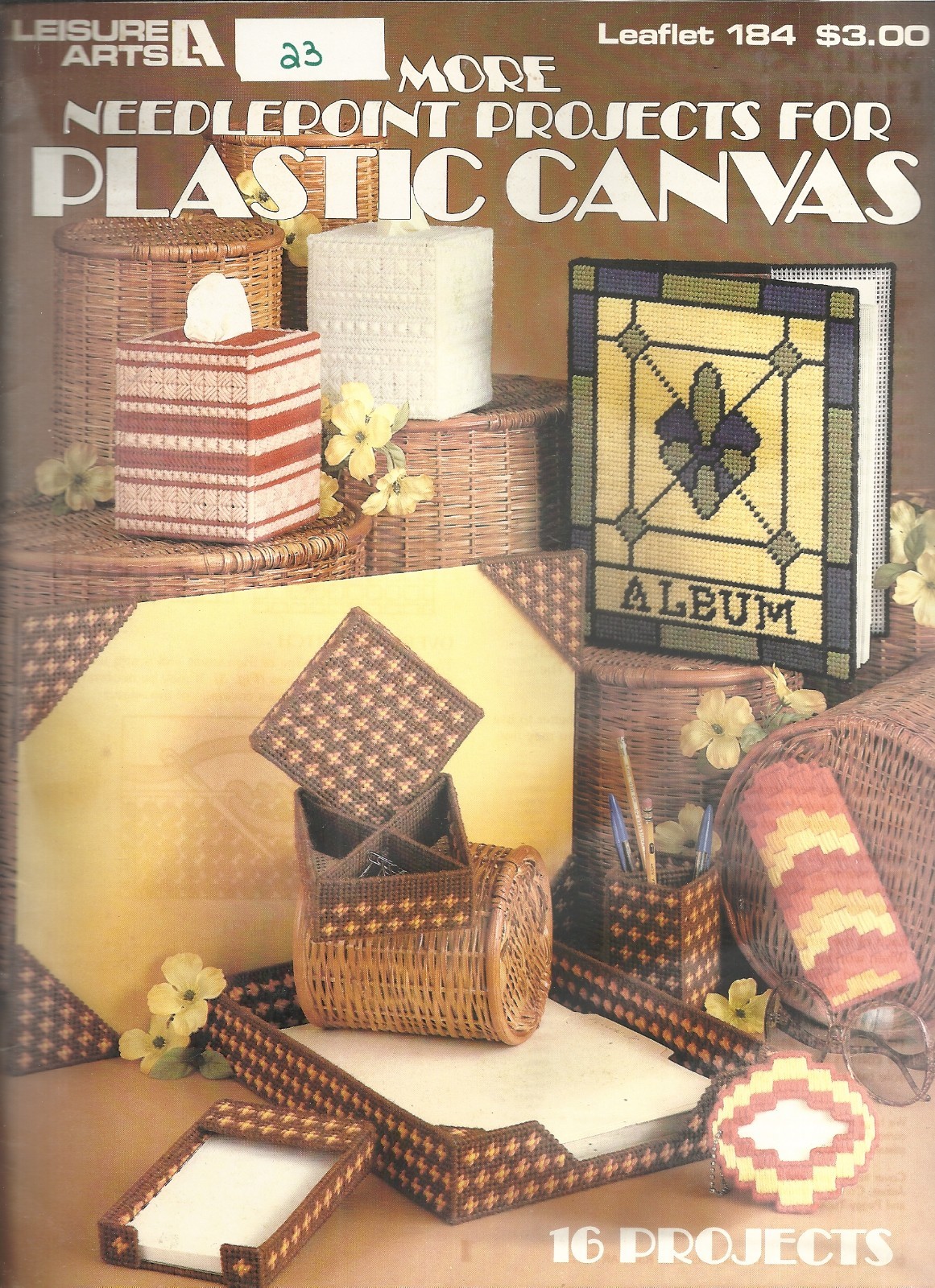 LEISURE ARTS MORE NEEDLEPOINT PROJECTS  FOR PLASTIC CANVAS PATTERN LEAFLET ©1980