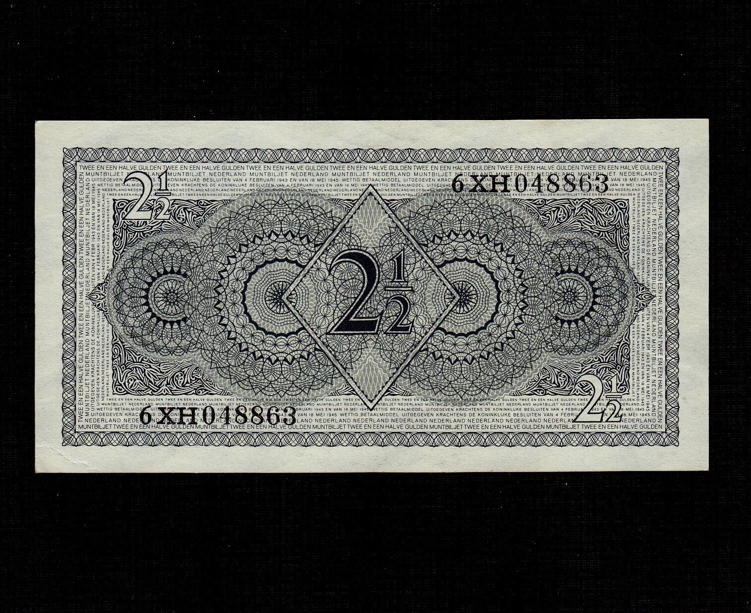Netherlands, 2 1/2 Gulden 1949 P-73 UNC