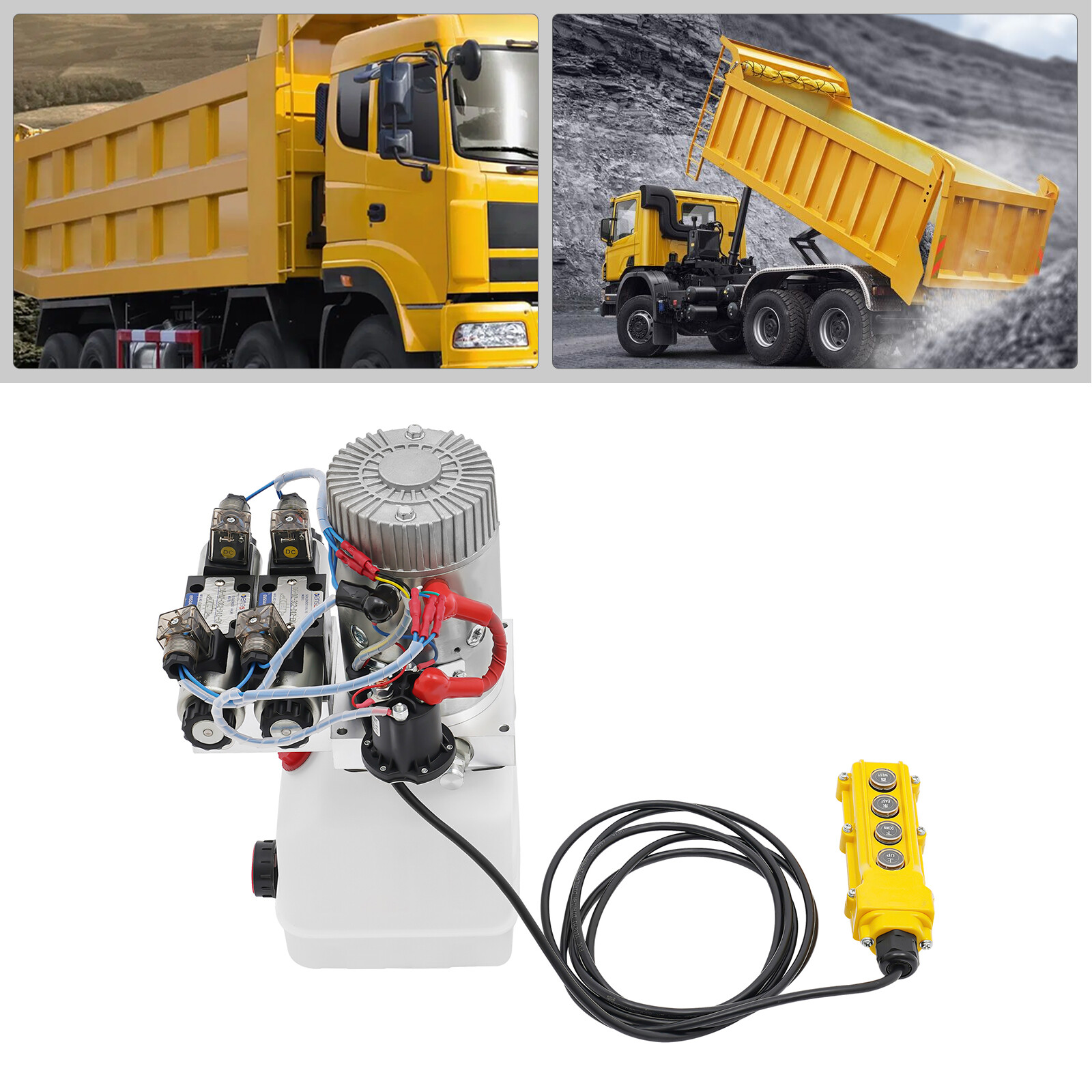 22Mpa Hydraulic Pump 4.5 Quart Double Acting Dump Trailer Pump Power Unit DC 12V