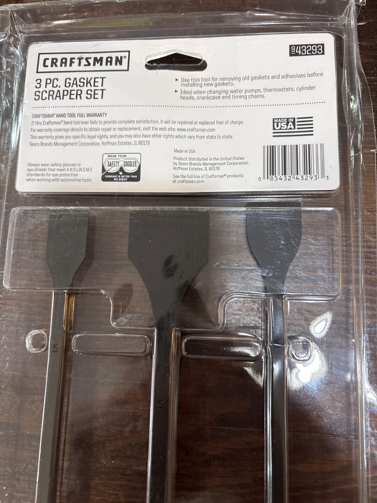 NOS CRAFTSMAN THREE-PIECE GASKET SCRAPER SET
