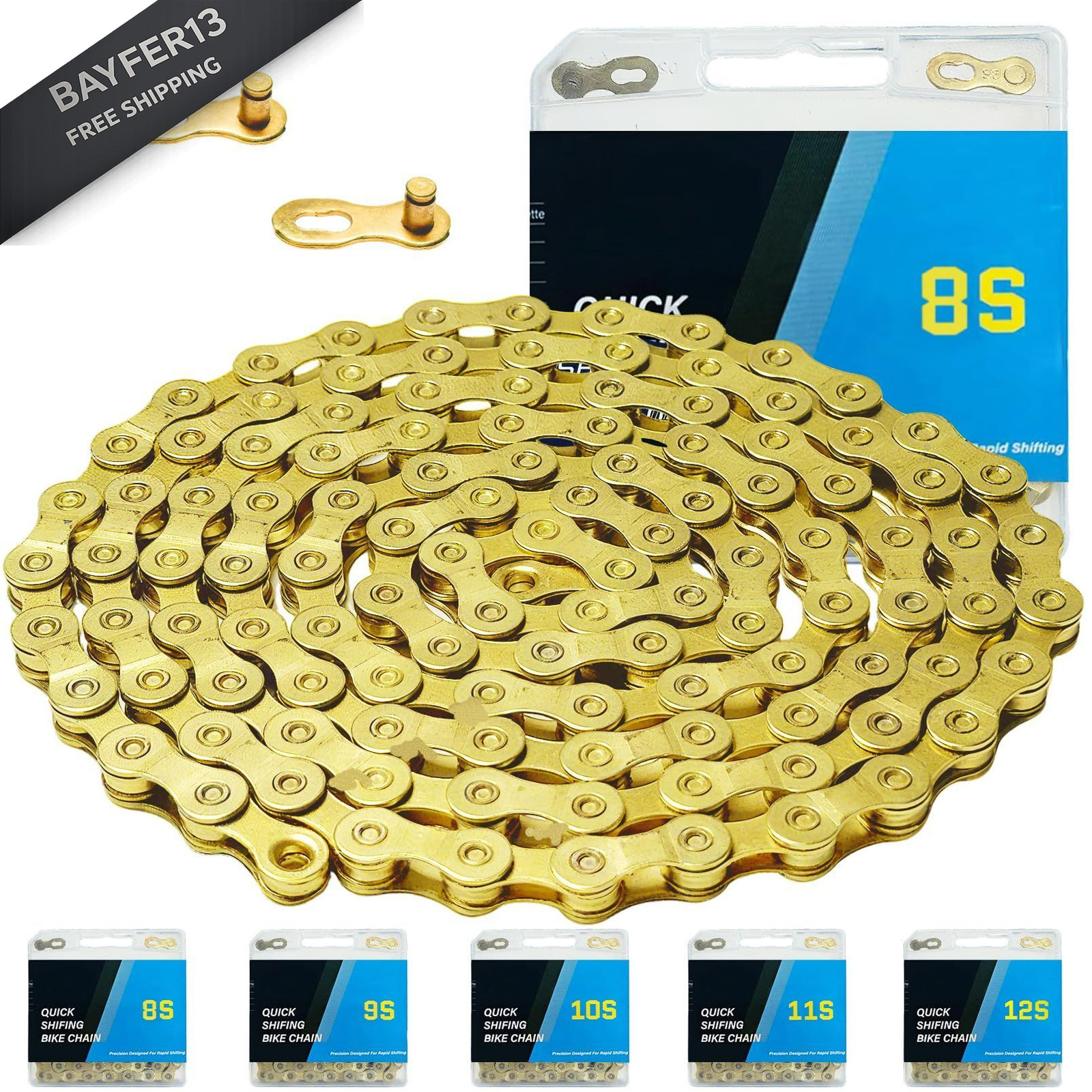 6/7/8/9/10/11/12 Speed Bike Chain – High-Strength, Durable & Smooth-Shifting...