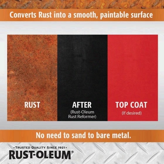 6 PACK Rust-Oleum Stops Rust, Rust Reformer Flat Spray Paint- 215215, 10.25 oz