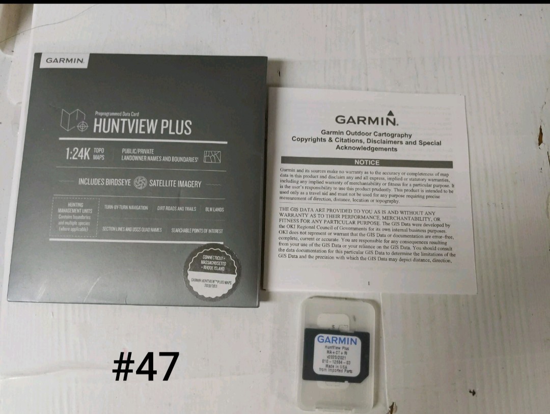 Garmin HuntView PLUS Connecticut Massachuse Rhode Island Birdseye 24K Topo 20-21