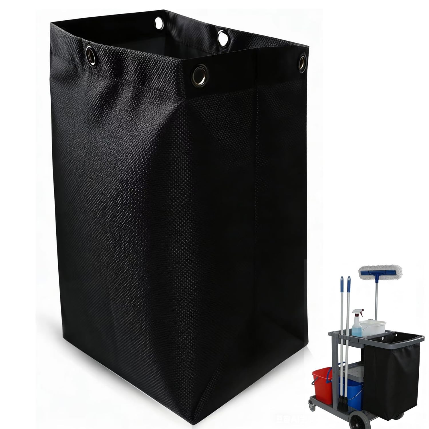 High Capacity Replacement Janitorial Cart Bag, Waterproof, Thickened Housekee...