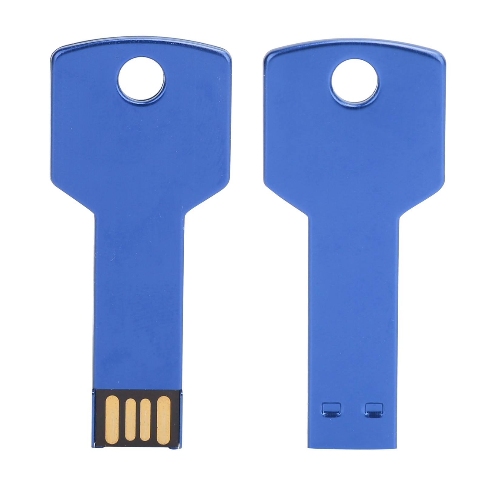 Blue USB Flash Drive Key Shape USB Memory Disc Plug And Play U Disc For Com QBUU