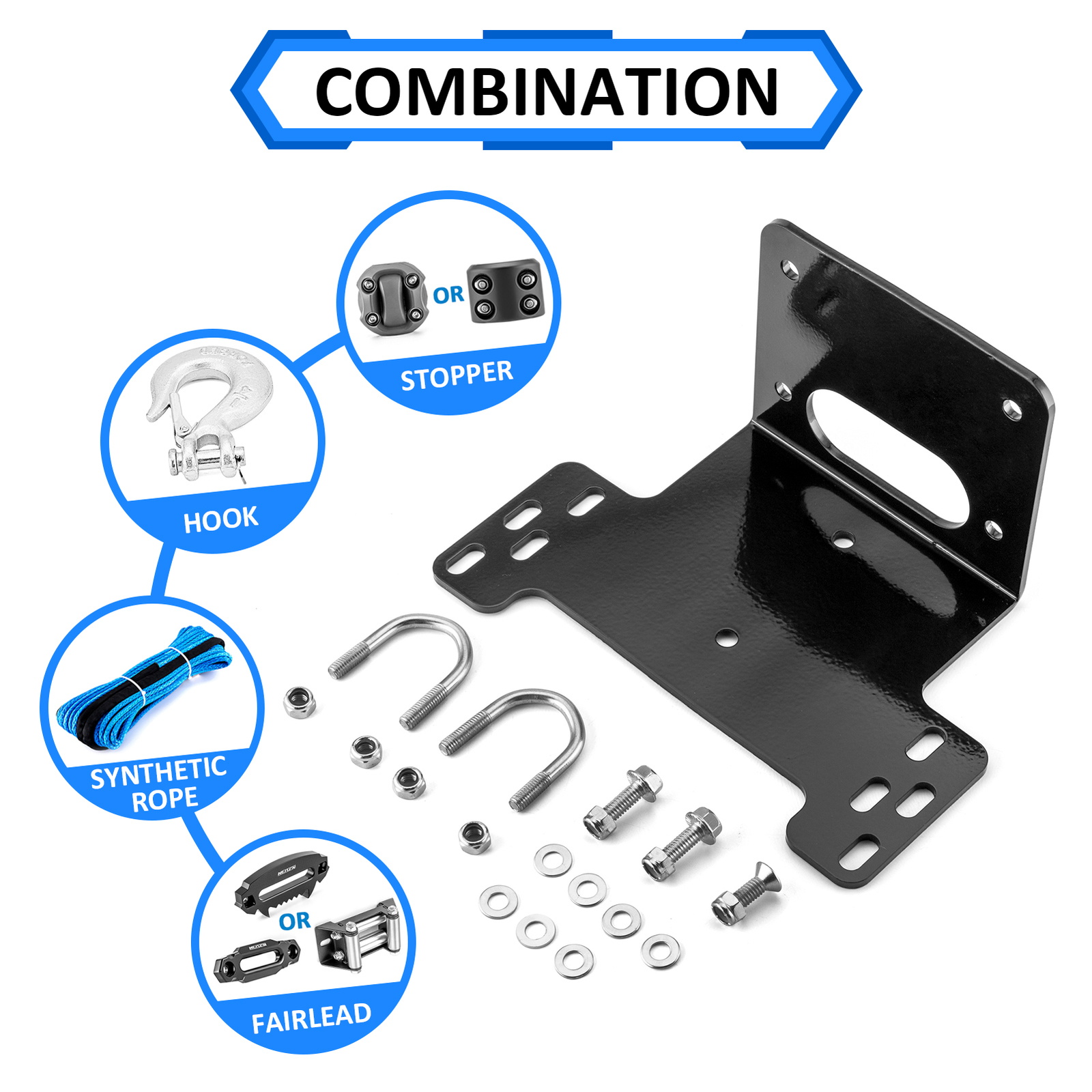 UTV Winch Mounting Bracket Fit Kawasaki Mule 600/Mule 610 2005-2016