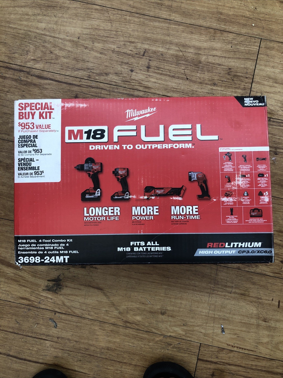 Milwaukee 3698-24MT M18 FUEL 18V 4 Tool Cordless Combo Kit