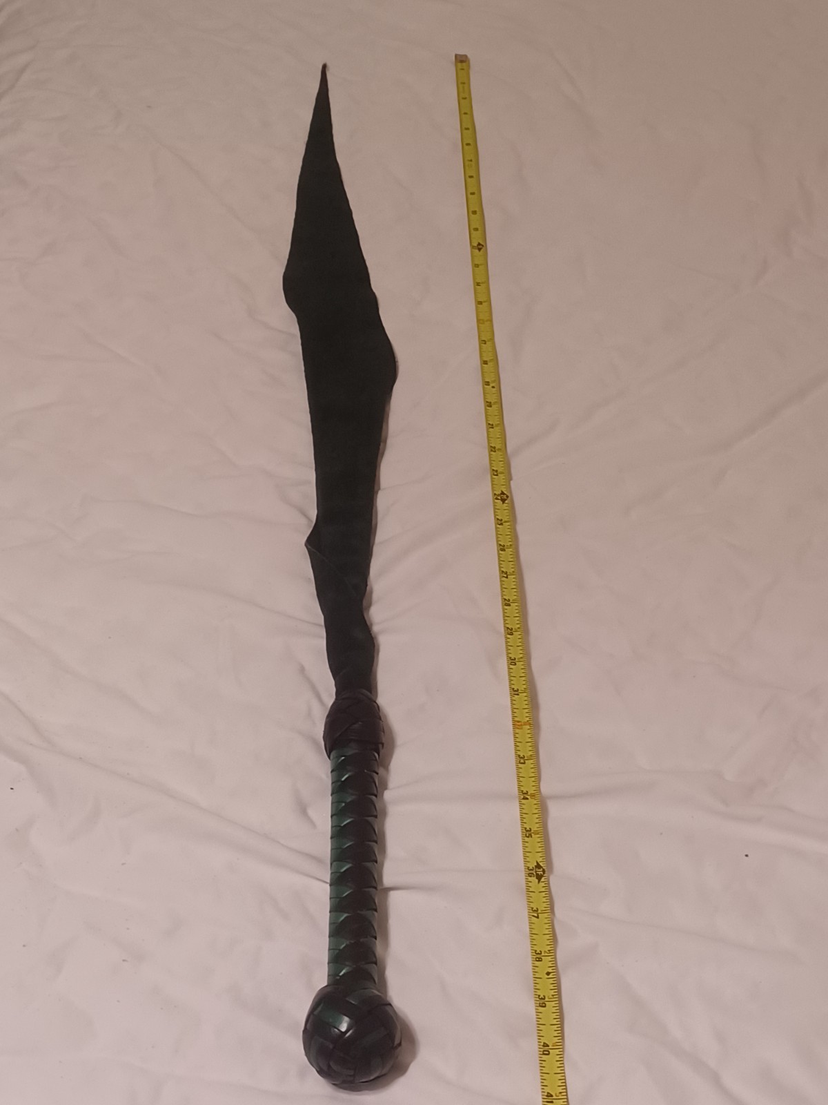 Green Suede Leather Dragon Tail Flogger Whip BDSM