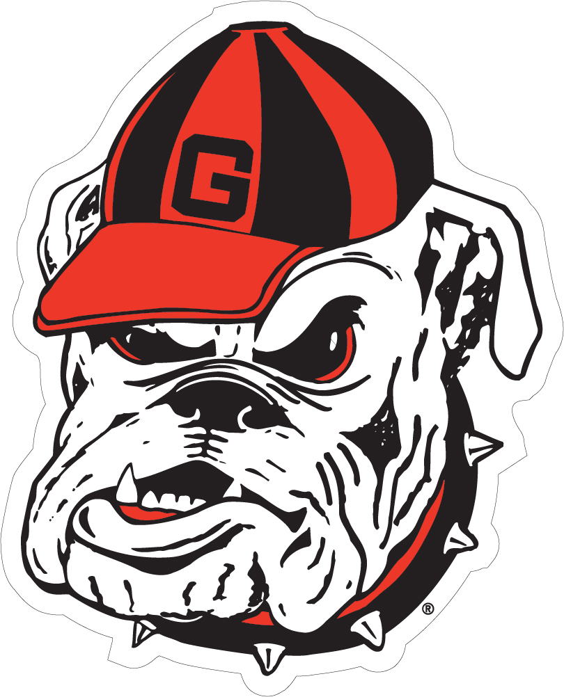 UGA UNIVERSITY OF GEORGIA Large Bulldog Head Decal