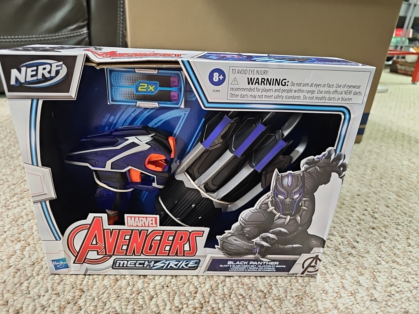 NERF Marvel Avengers Mech Strike Black Panther Blast and Slash Mech Set Hasbro