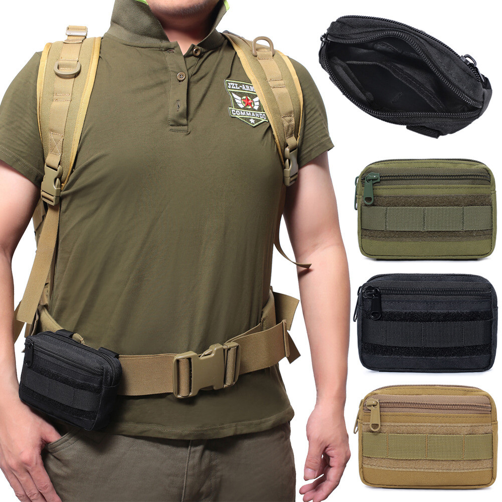 Men Molle Pouch Belt Waist Pack Bag Small Pocket Waist Pack Running Travel Bags