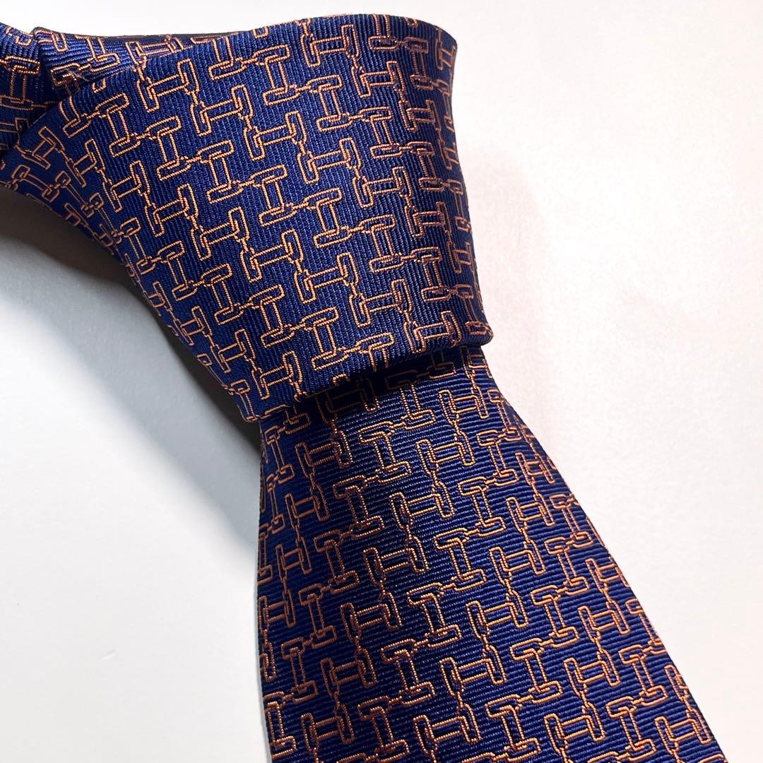 Hermes Silk Necktie H Pattern Unused High Quality Mens Accessory