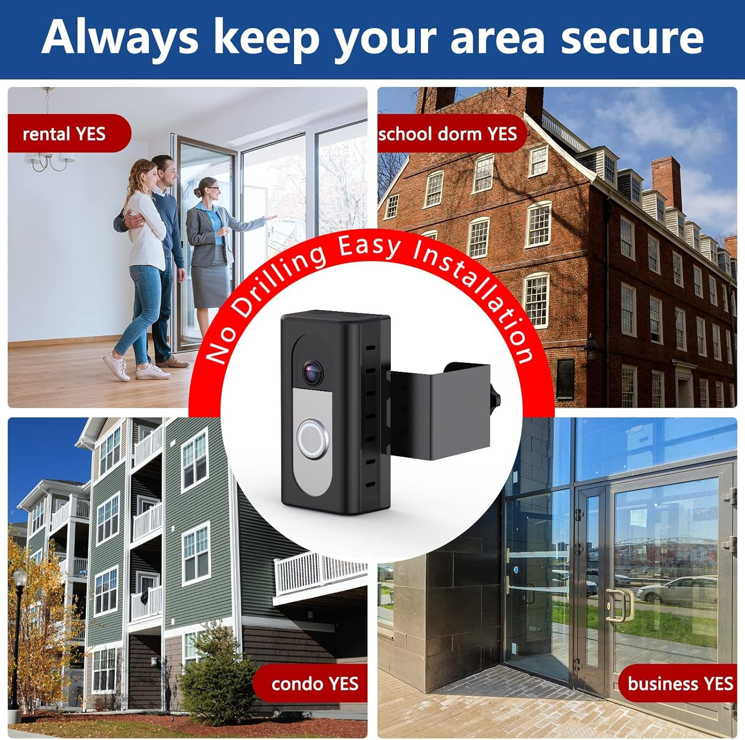 KIMILAR Anti-Theft Video Doorbell Mount Compatible with Ring/Blink Wireless Vide