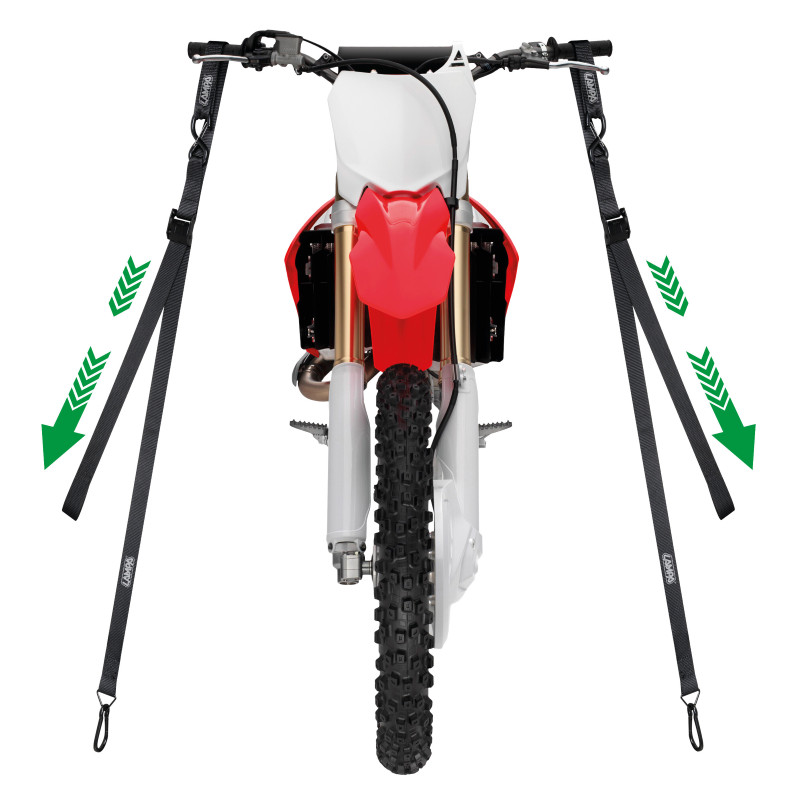 MOTORCYCLE CROSS ENDURO FASTENING BELTS TRANSPORT TENSIONER TAPES ANCHOR 210CM