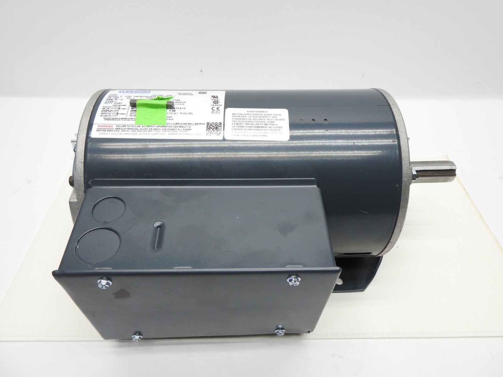 Leeson 145TBDR5345 General Purpose Motor 2 HP, 115/208-230V AC, 1 Phase I147 NEW