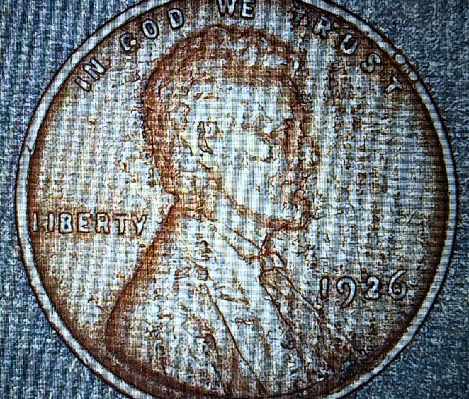 1926 Lincoln Wheat Cent – Obverse Lamination Error – Mint Error
