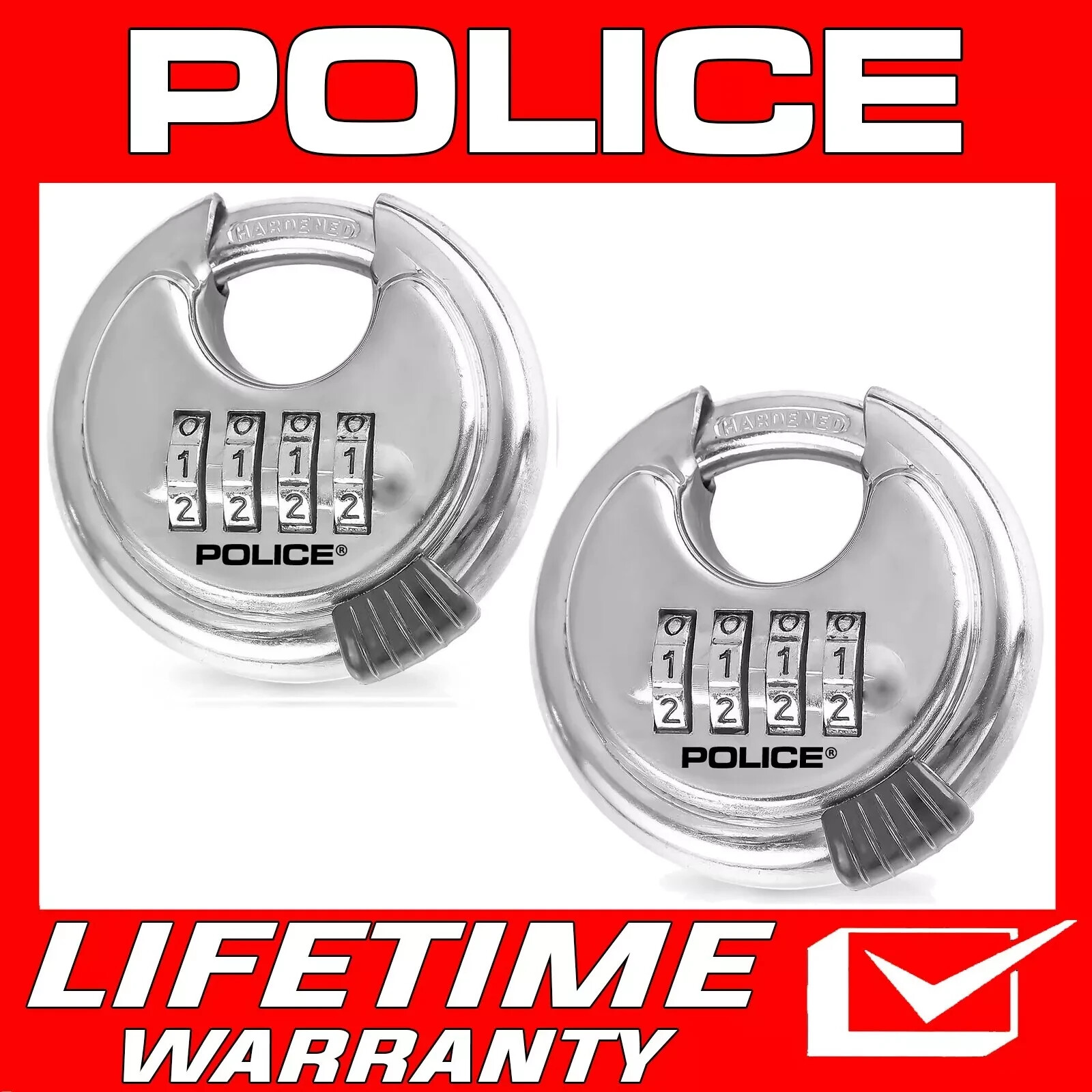 2 Pack 4 Digit Combination Locks Stainless Steel Disc Lock Combo Padlock