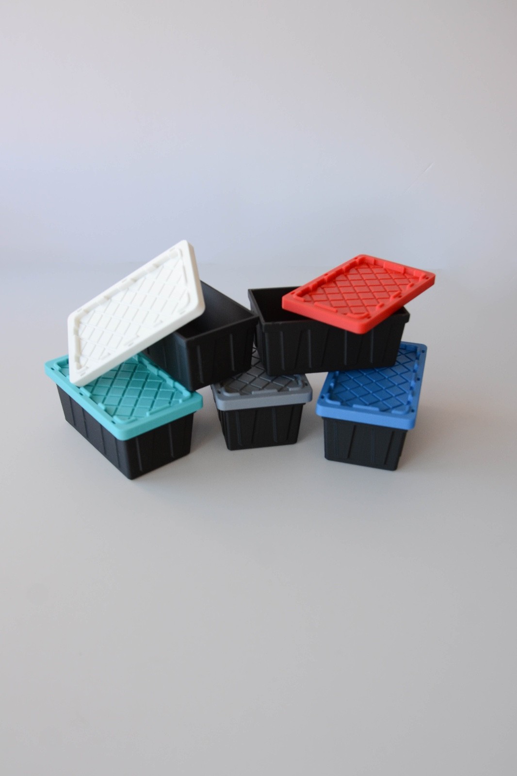 Mini Storage Tote *CUSTOM COLOR* with Snap-On Lid | 3D Printed Colored Mini Bin