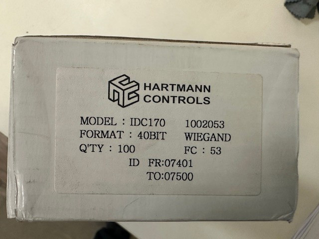 Hardman Controlds IDTECK  IDC170 1002053 - Prox card - Single ( 40BIT  WIEGAND)