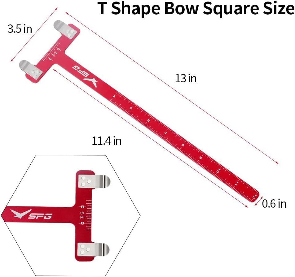 Archery Bow Square T Shape Ruler Measurement Tool Kit for Recurve and Compound B