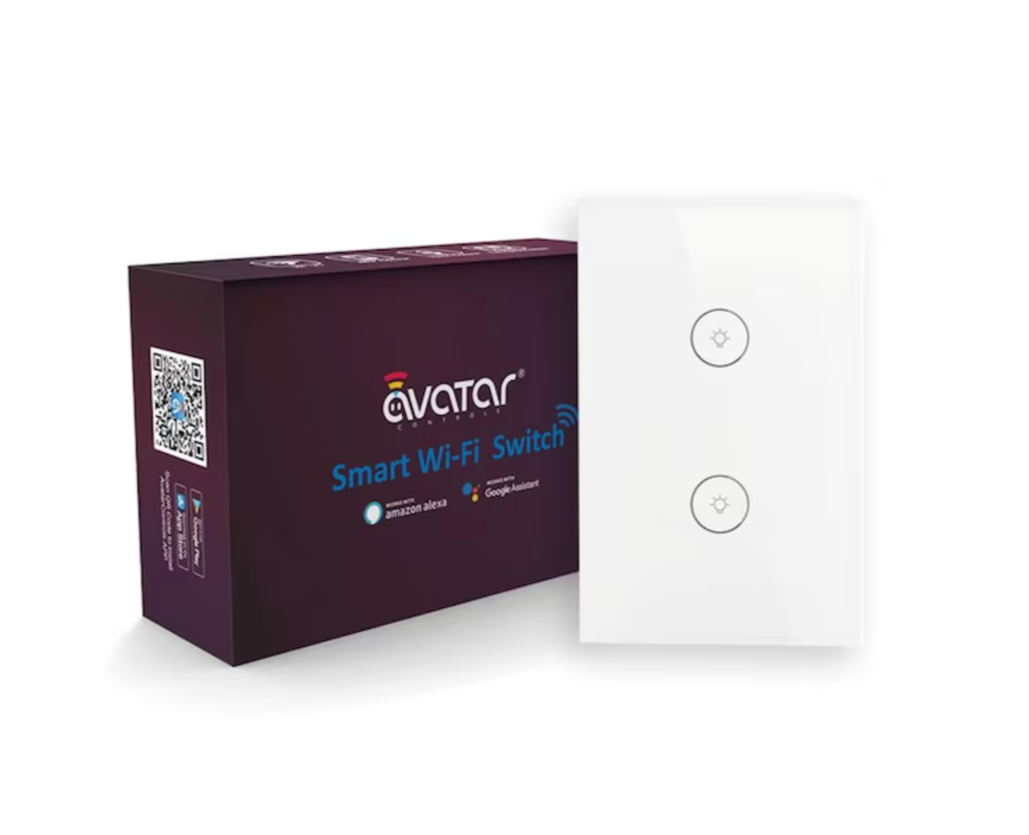 AvatarControls 1-3Gang or Dimmer Smart Wall Switch Touch Glass Panel AlexaGoogle