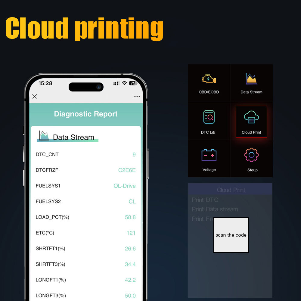 V520 OBD2 Scanner Professional Auto Engine System Automotive Car Diagnostic Tool