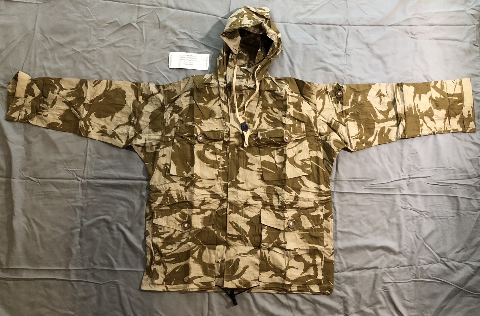 BRITISH ARMY ISSUE “SAS” WINDPROOF SMOCK  ‘03 AFGHANISTAN ERA / UK MADE LG.  NEW
