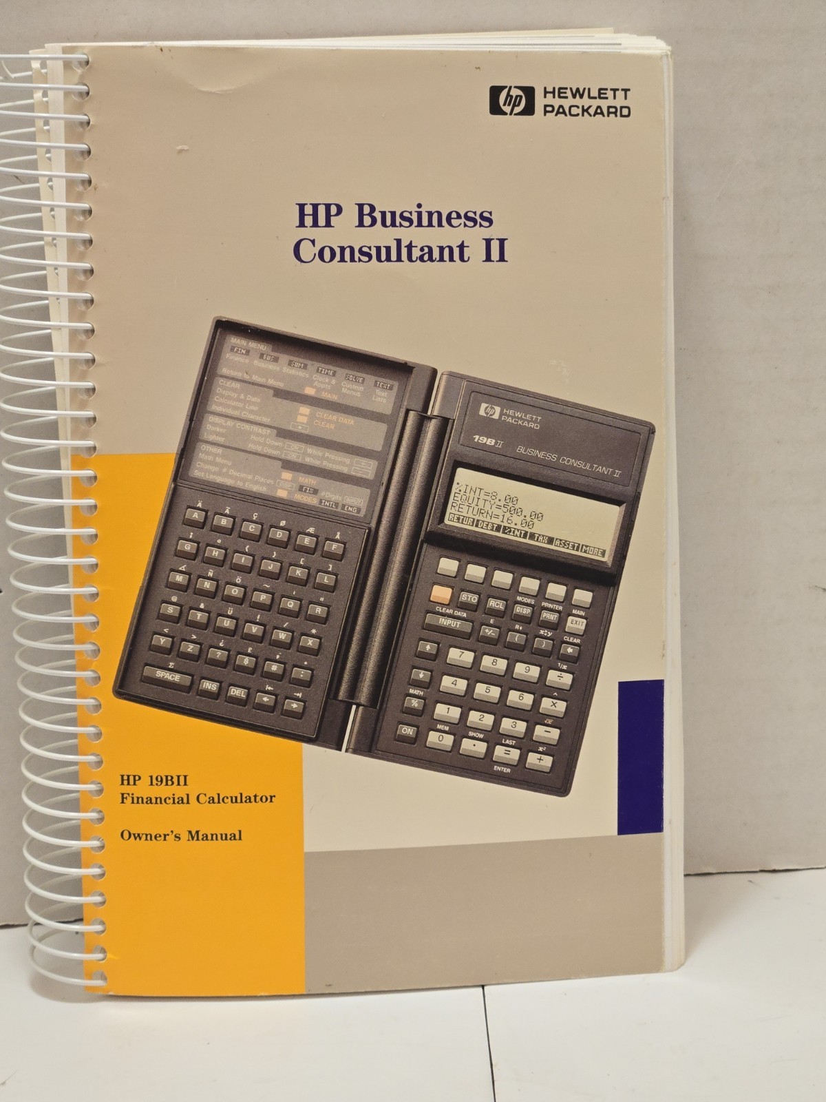 HP Business Consultant II HP 19BII Financial Calculator Owner's Manual Vintage