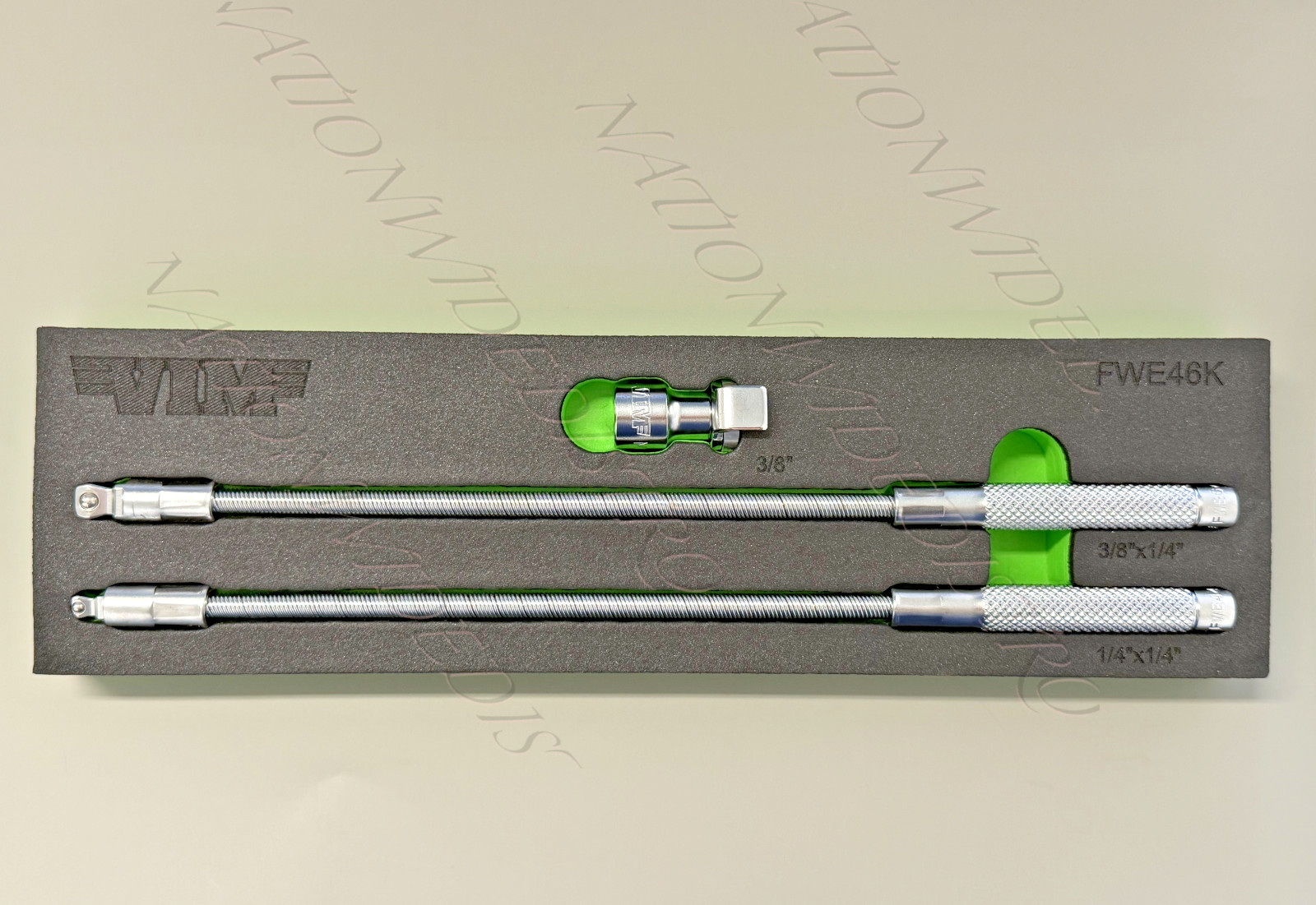 NEW VIM Tools 3pc Flex Wobble Extension Kit 1/4" 3/8" Drive Magnetic Plug Tool
