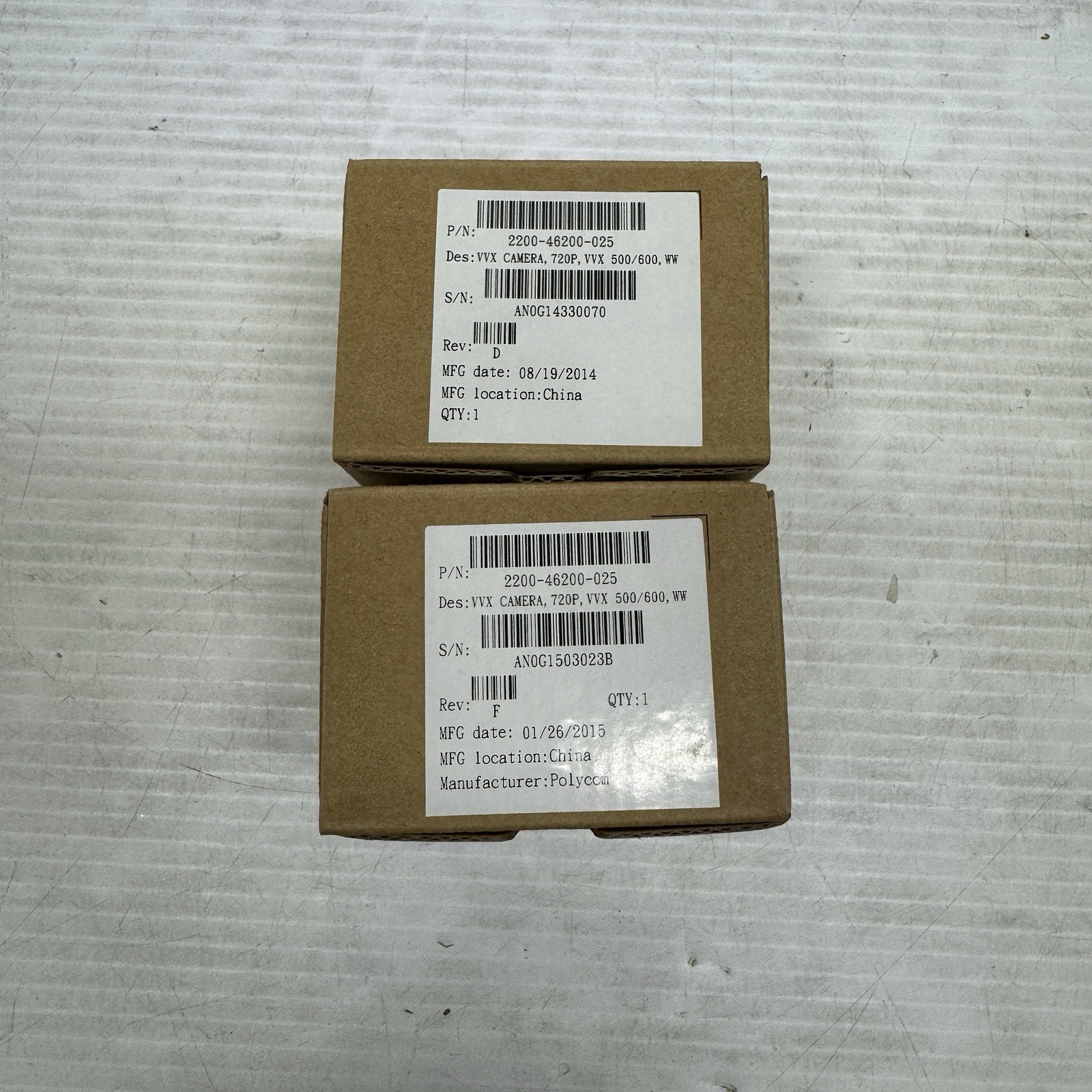LOT OF 2 New Polycom 2200-46200-025 VVX Camera for VVX 500/600