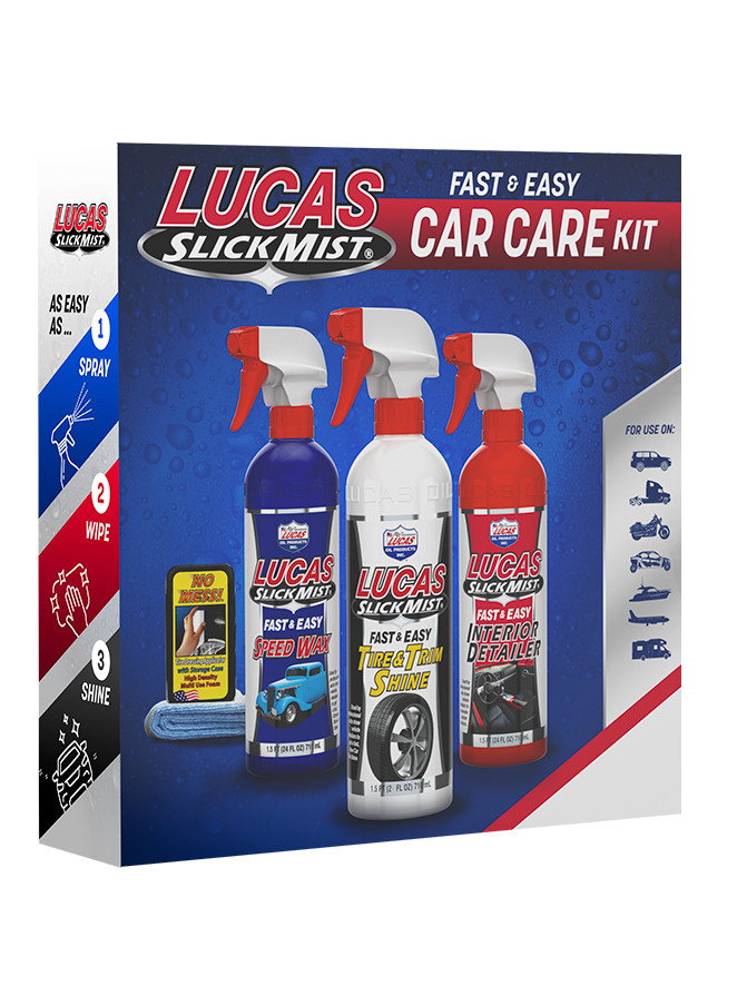 Lucas Oil 10558 Car Detailing Kit Slick Mist  24 Oz Bottles Towel & Tire Sponge