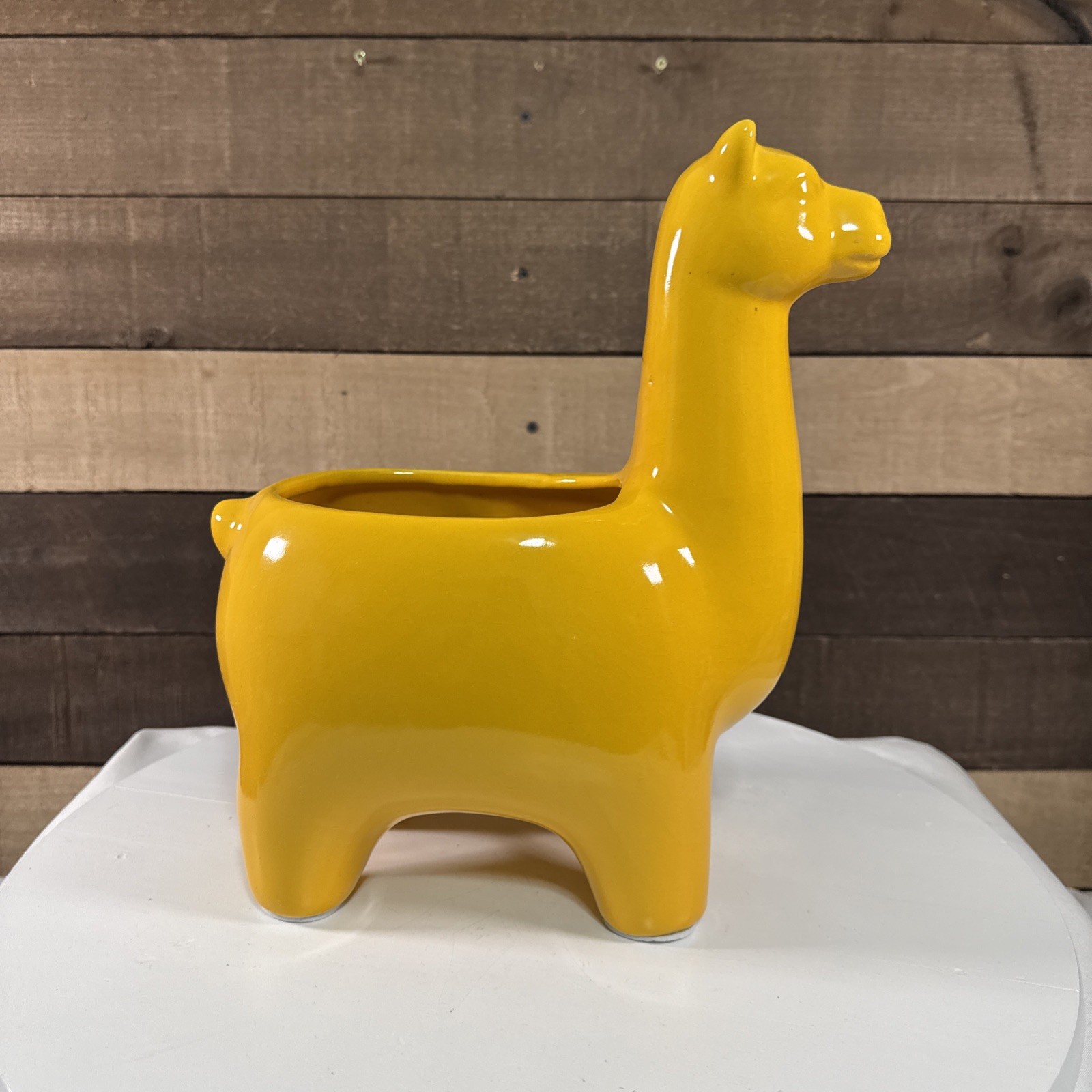 Beautiful Large Yellow Alpaca Planter
