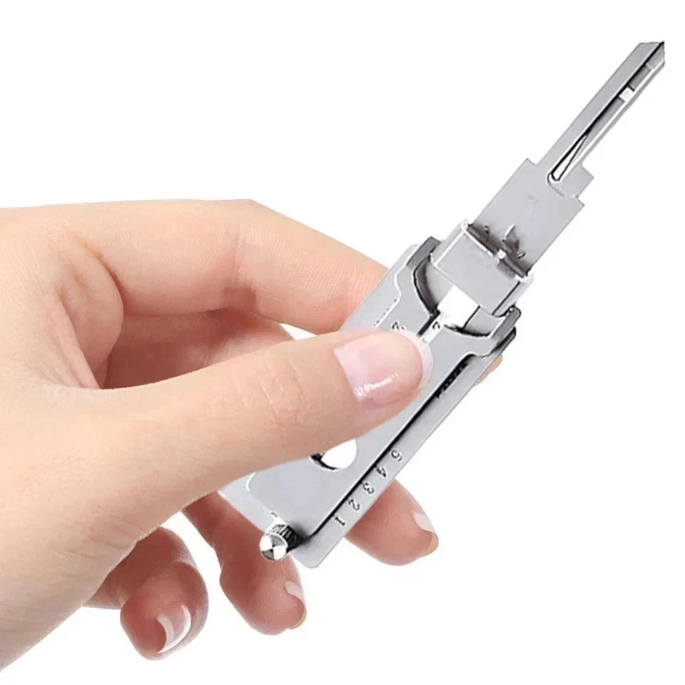 2-in-1 Stainless Steel Key Decoder SS001 PRO Lock Decoder Repair Tools-(1pc)*