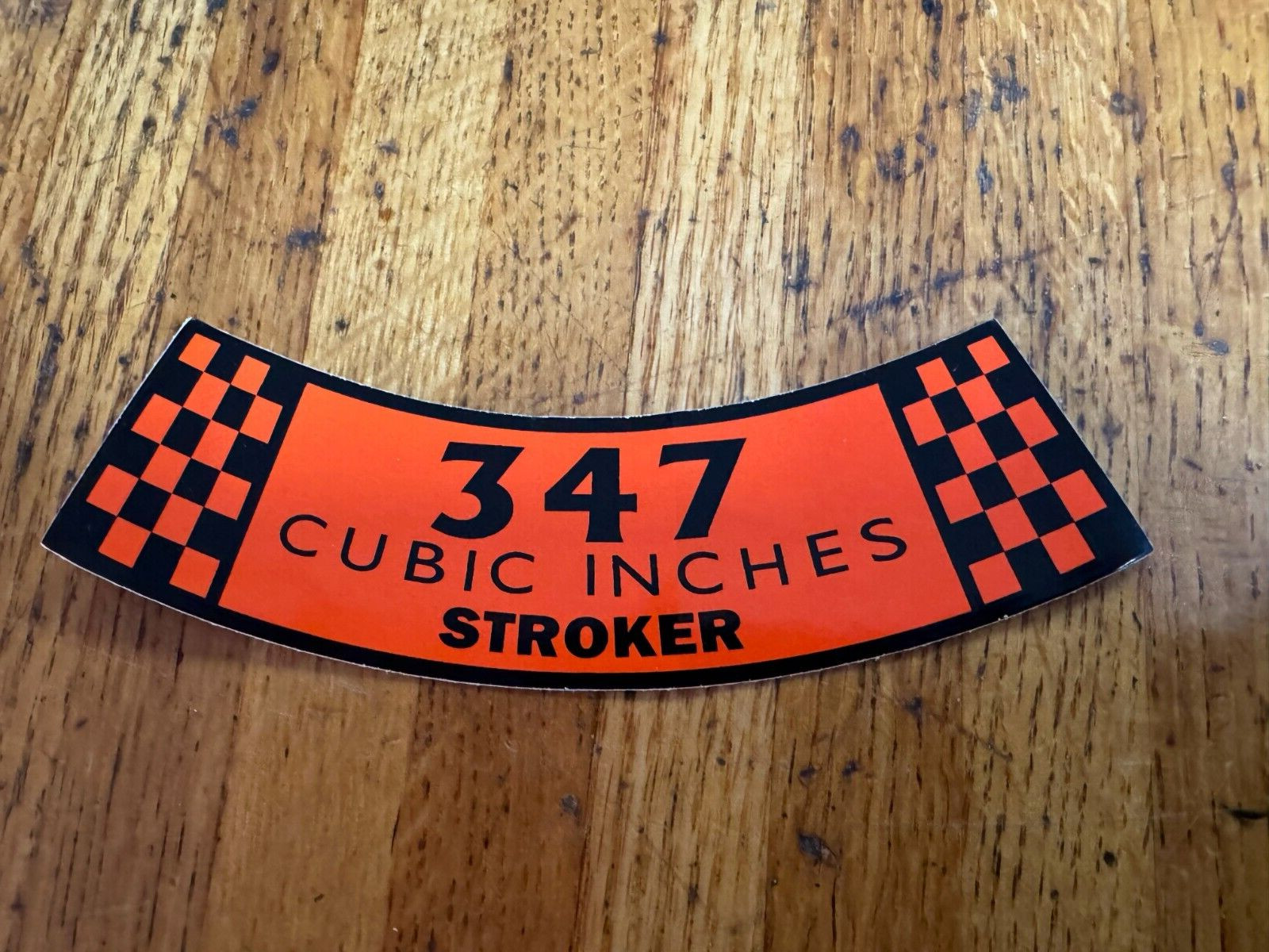 FORD 347 CUBIC INCHES STROKER AIR CLEANER LID DECAL COBRA FAIRLANE TORINO SHELBY