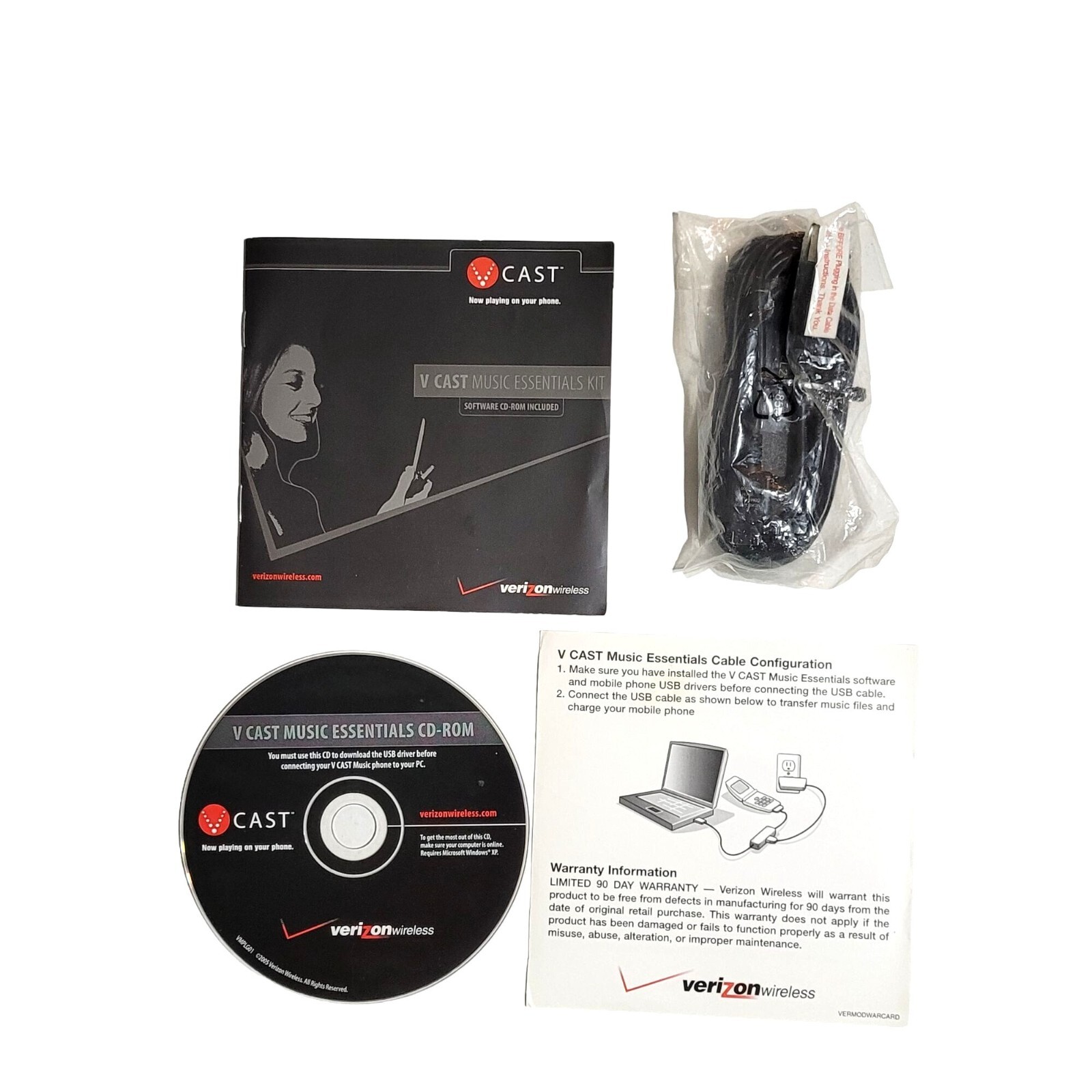 LG V Cast Music Essentials Kit With Super CD and USB Cable For Verizon Wireless