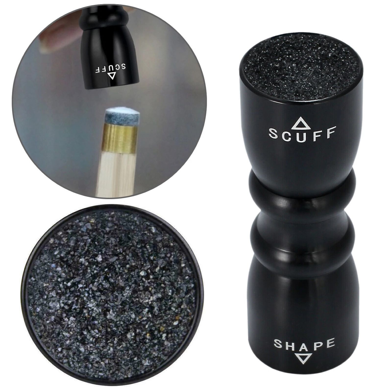 Black Billiard Pool Cue Tip Tool Scuffer Shaper Aerator Tip Pick Accessory