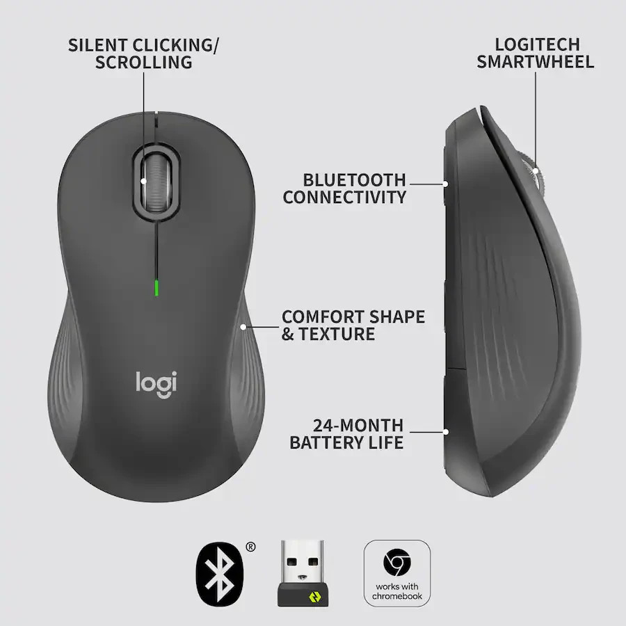 Logitech - Signature M550 L Full Size Wireless Bluetooth Optical