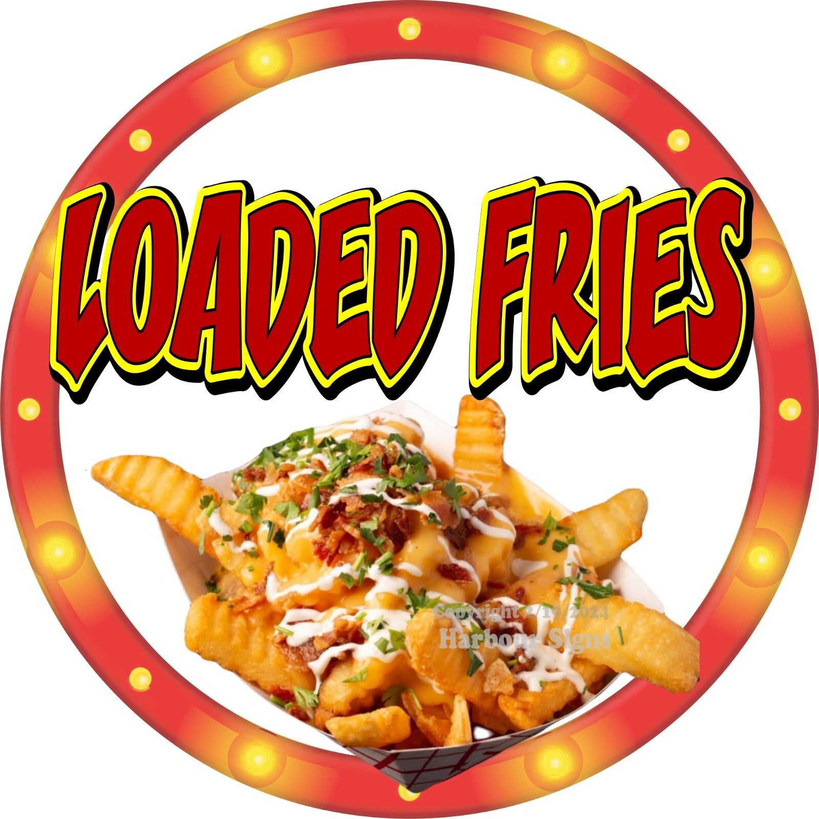 Fries Crinkle Cut DECAL Snacks Concession Food Truck Sticker c2