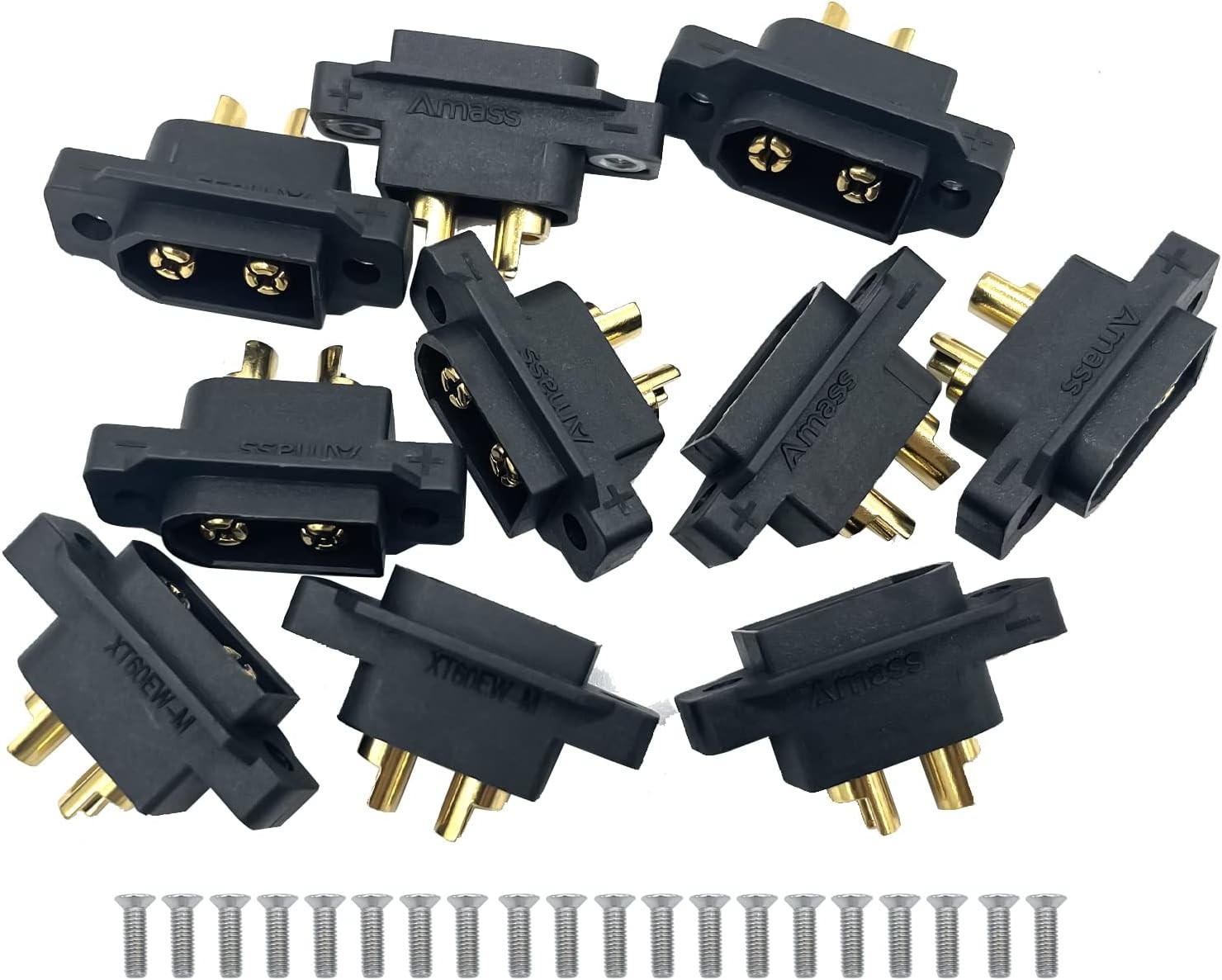Amass 10PCS XT60EW-M Mountable XT60E Male Plug Connector for RC Drone...