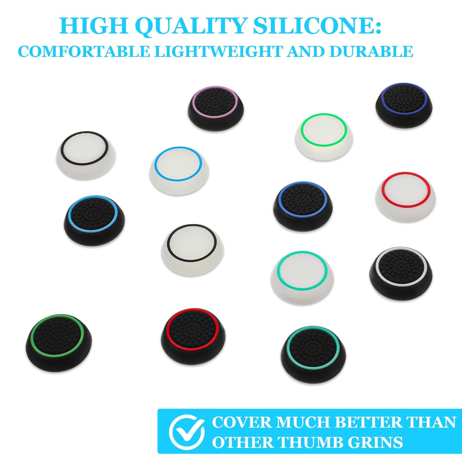28pcs Thumb Grips Joystick,Controller Accessories,Full Multicolor