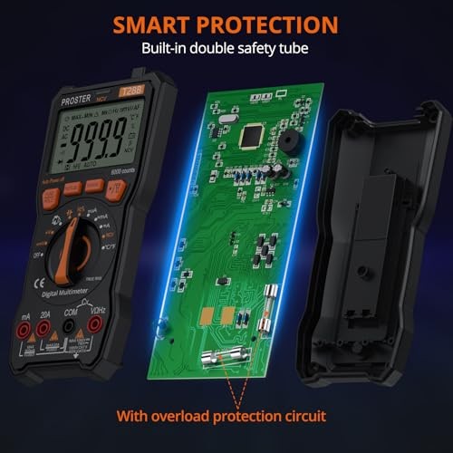 Digital Multimeter - TRMS Voltmeter Multimetro Auto 6000Counts-Pro Orange