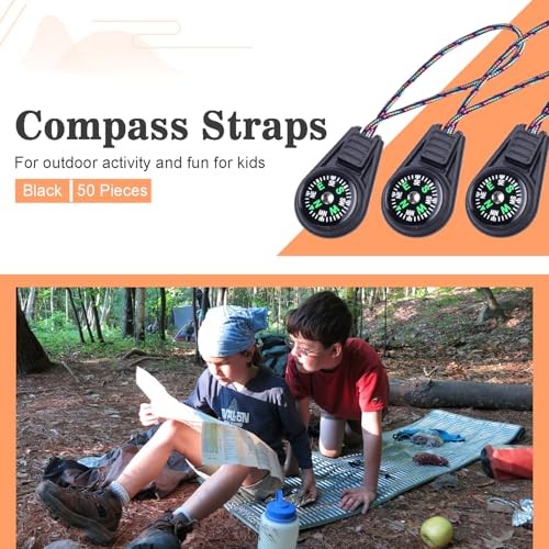 Compass Bulk Mini Compass for Navigation Lesson,Plastic Compasses 50PCS Black