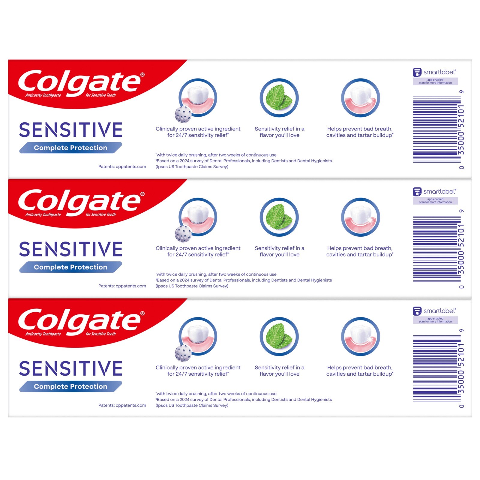 Colgate Sensitive Complete Protection Toothpaste Mint 6 oz 3 Pack