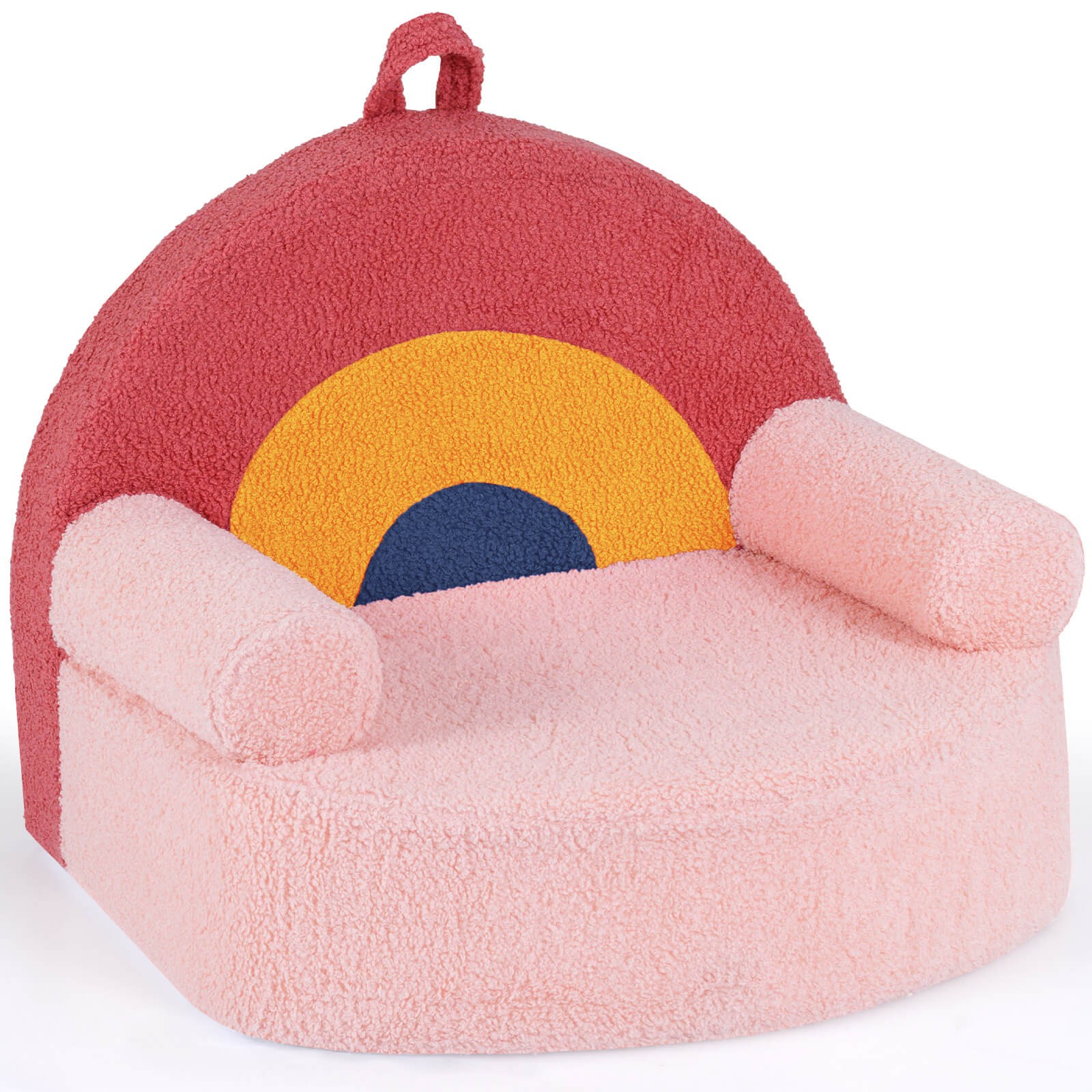 Kids Couch, Toddler Foam Sofa with Soft & Machine-Washable Teddy Fleece Cover