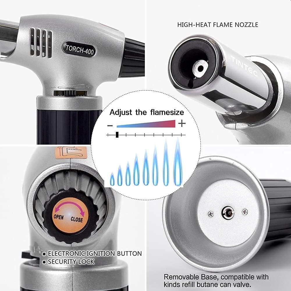 Professional Chef Cooking Torch - Adjustable Flame, Compact & Portable Design
