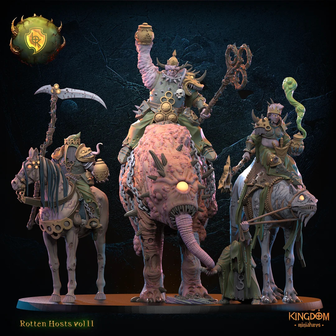 Three Kings of Disease (Set of 4) - 28-32mm - Resin Tabletop Miniatures