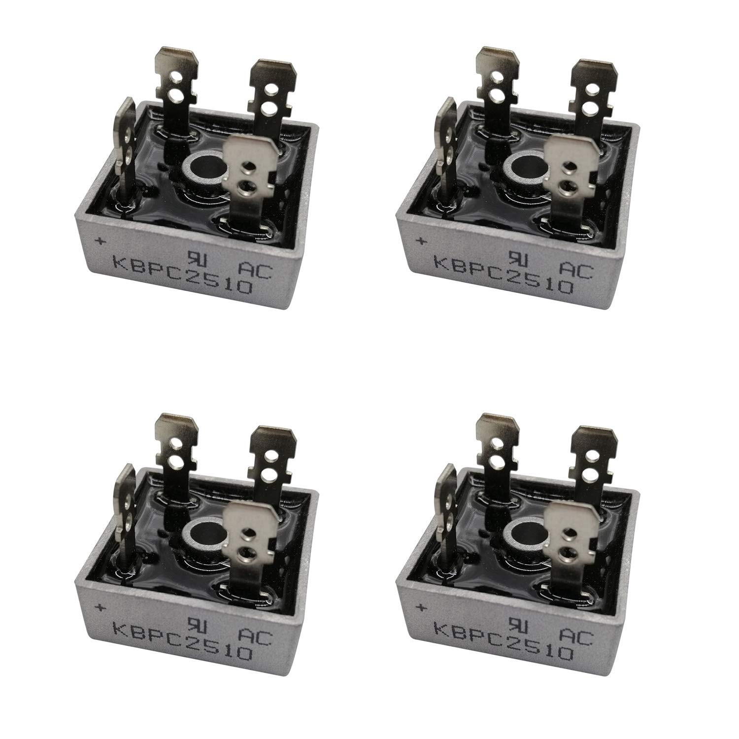 4 Pieces KBPC2510 Silicon Bridge Rectifier Diode 25A 1000V KBPC Single Phase,...