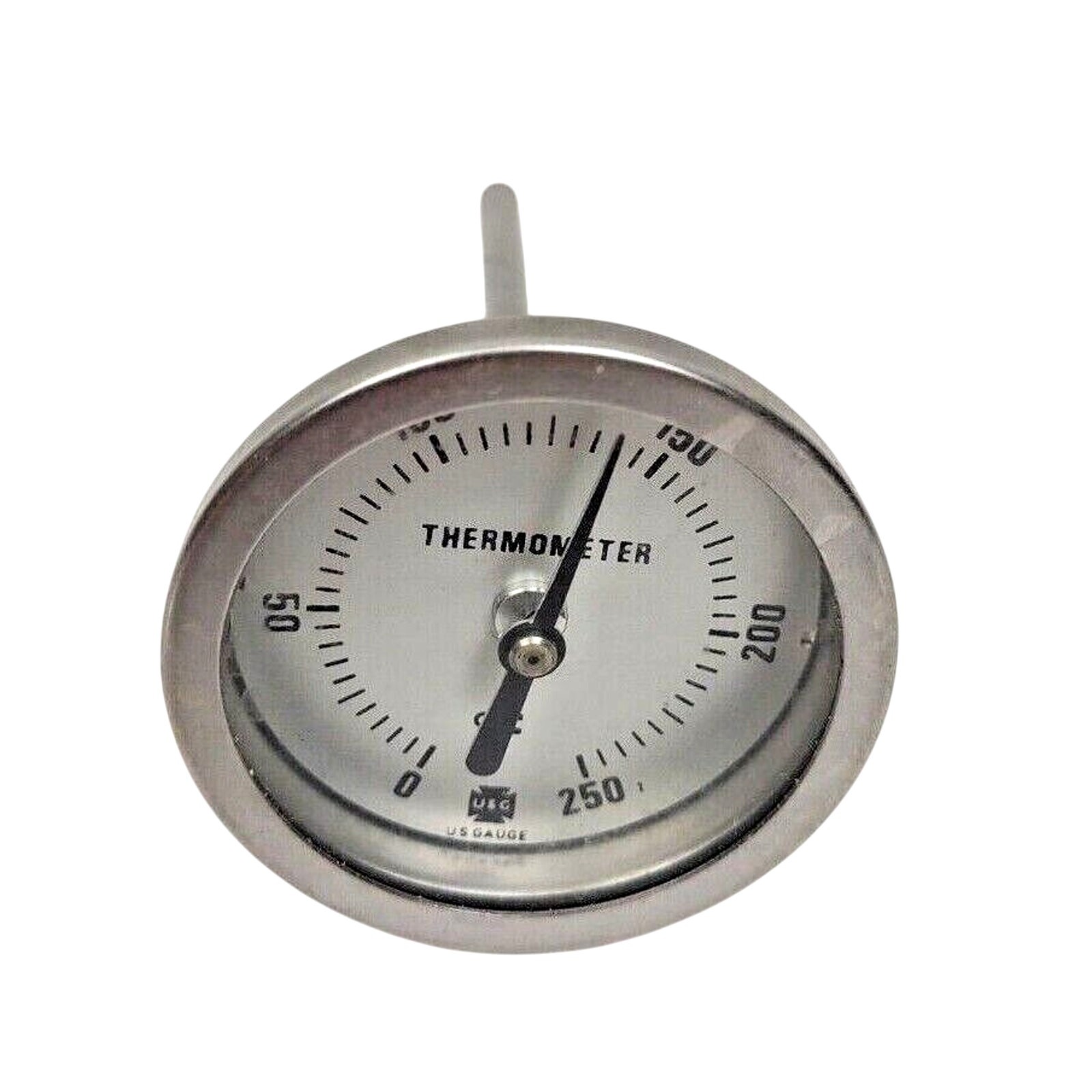 Vintage Temperature US Gauge Thermometer 0-250 deg F U.S.A. Sturdy Heavy